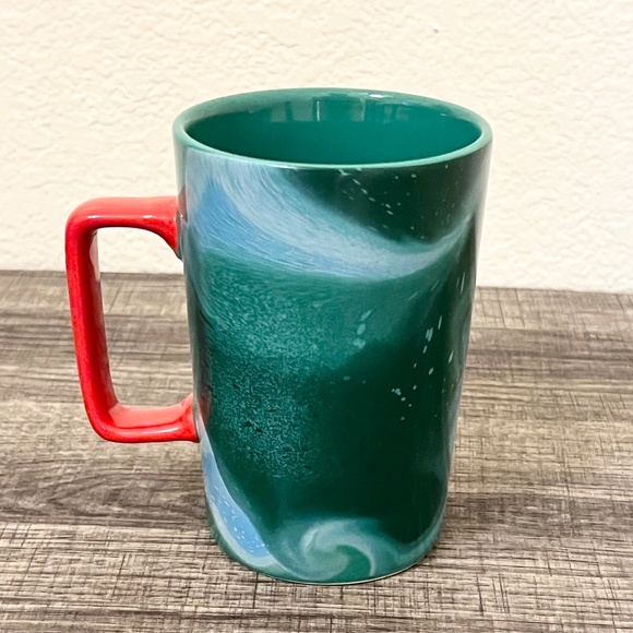 STARBUCKS 2024 Christmas Holiday Green Blue Marbled Swirl Coffee Cup Mug 13oz - Picture 3 of 6